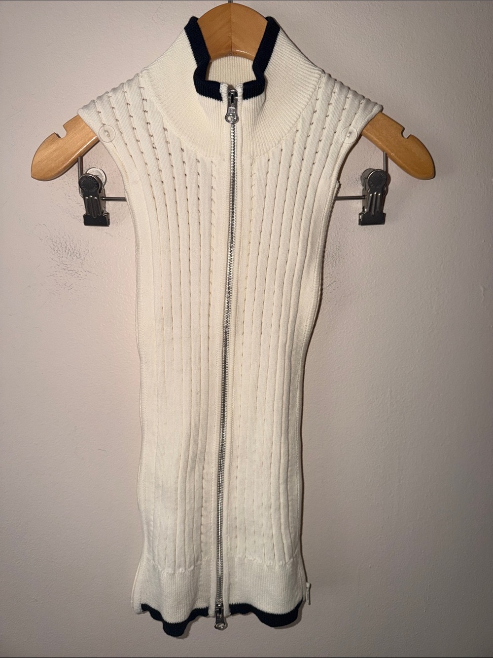 Veronica Beard Turtleneck Cream Off White Dickie Blazer Insert Size 00-14